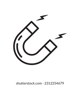Icono vectorial de imán. Diseño de señales planas magnéticas. Pictograma con símbolo de imán. icono de interfaz de usuario de UX