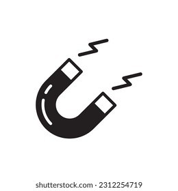 Icono vectorial de imán. Diseño de señales planas magnéticas. Pictograma con símbolo de imán. icono de interfaz de usuario de UX