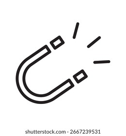Icono de Vector magnético. Diseño plano de la muestra del imán. Pictograma de símbolo magnético. Icono de interfaz de usuario UX
