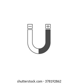 Magnet. Vector icon grey