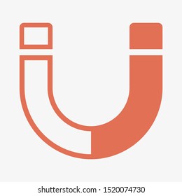 Magnet vector icon. Magnet illustration on background