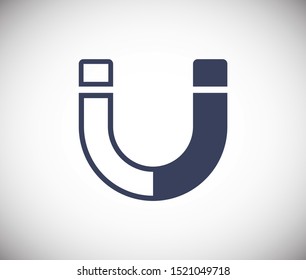 Magnet vector icon. Magnet illustration on background