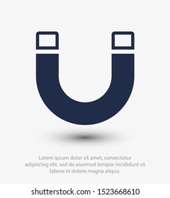 Magnet vector icon. Magnet illustration on background