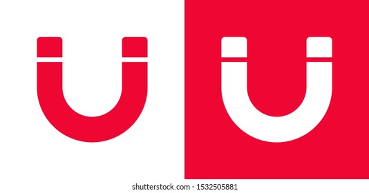 Magnet vector icon. Magnet illustration on background