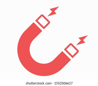 Magnet vector icon. Magnet illustration on background