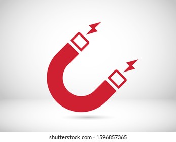 Magnet vector icon. Magnet illustration on background