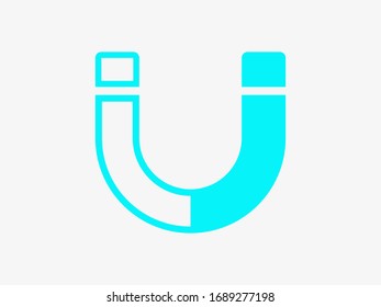 Magnet vector icon. Magnet illustration on background