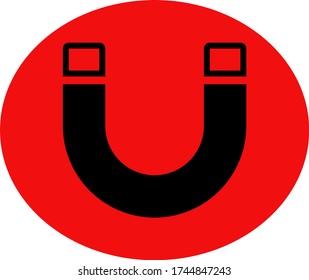 Magnet vector icon. Magnet illustration on background