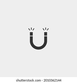 Signo de la ilustración del icono del vector del imán