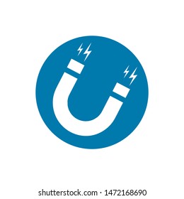 Magnet vector icon on white background. Attraction icon. Magnet icon clip art.