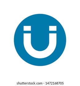 Magnet vector icon on white background. Attraction icon. Magnet icon clip art.