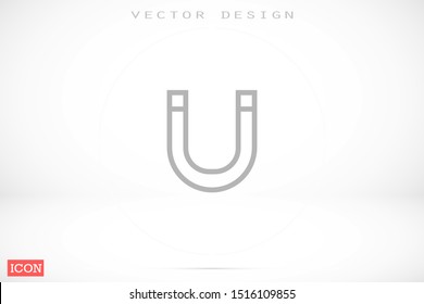 Magnet vector icon on white background Magnet vector icon sign. Attraction Magnet vector icon icon clip art. Horseshoe magnet with magnetic power sign.