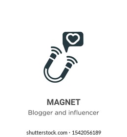 Magnet vector icon on white background. Flat vector magnet icon symbol sign from modern blogger and influencer collection for mobile concept and web apps design.