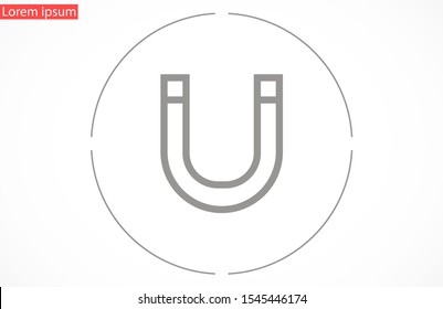 Magnet vector icon on white background Magnet vector icon sign. Attraction Magnet vector icon icon clip art. Horseshoe magnet with magnetic power sign. 