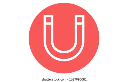Magnet vector icon on white background Magnet vector icon sign. Attraction Magnet vector icon icon clip art. Horseshoe magnet with magnetic power sign.