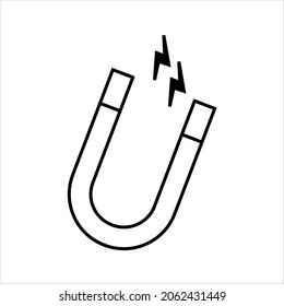 magnet vector icon on white background.