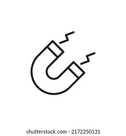 Magnet vector icon on a white background. Magnetic sign. Clip art of magnet icon