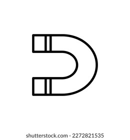 Magnet Vector Icon, Outline style, isolated on white Background.