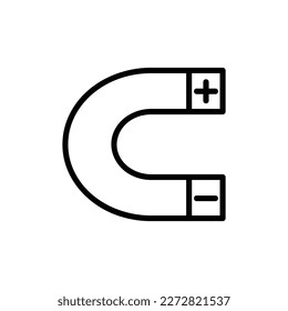 Magnet Vector Icon, Outline style, isolated on white Background.