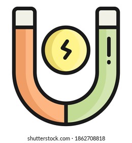 magnet vector icon, school and education icon