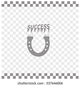 Magnet vector icon with success.
