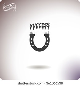 Magnet vector icon with success.
