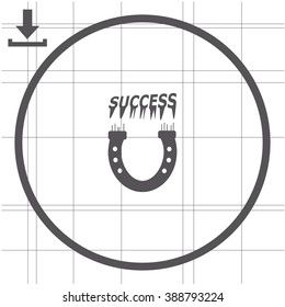 Magnet vector icon with success.