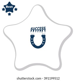 Magnet vector icon with success.