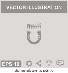 Magnet vector icon with success.