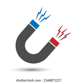 Magnet. Vector magnet icon for websites and applications. Flat style
