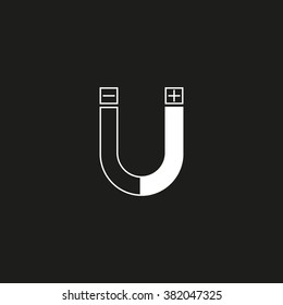 Magnet. Vector icon white
