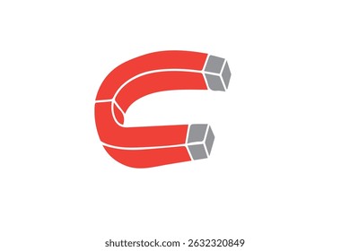ein Magnet, Vektorgrafik-Symbol auf weißem Hintergrund