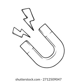 ilustração de vetor de ímã com desenho de arte de linha