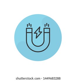 Magnet Vector Illustration, outline sign.