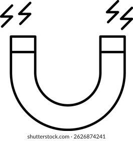Icono de línea de Vector magnético Diseño