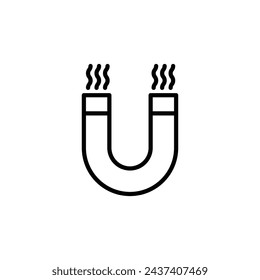 Magnet Vector Line Icon Illustration.