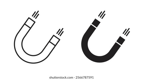 Magnet vector line icon illustration