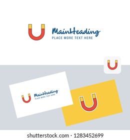 Magnet vector logotype with business card template. Elegant corporate identity. - Vector