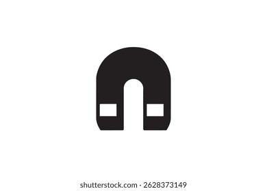 Magnet vector silhouette isolated in white background
