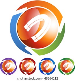 Magnet web button isolated on a background.