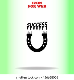 Magnet web icon. Black illustration on white background