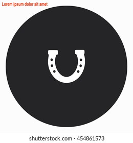 Magnet web icon. Gray circle button with white illustration.