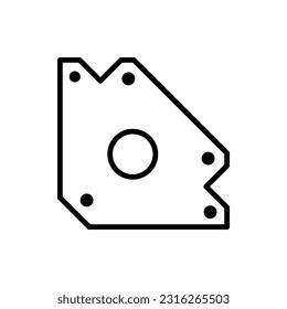 Magnet-Schweisssymbol. Hilfsmittel für das glatte Schweißen von Metallen in einem Winkel.