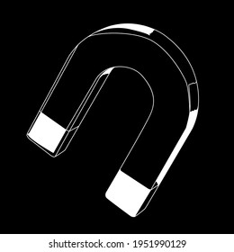 magnet white on black background