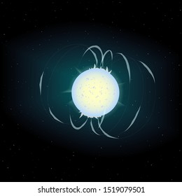 Magnetar neutron star, vector illustration