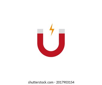 Magnetic attraction, magnet icon. Vector illustration, flat.