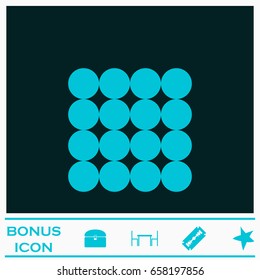 Magnetic balls icon flat. Blue pictogram on dark background. Vector illustration symbol and bonus icons