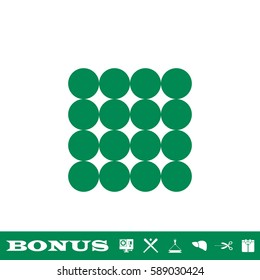 Magnetic balls icon flat. Green pictogram on white background. Vector illustration symbol and bonus button