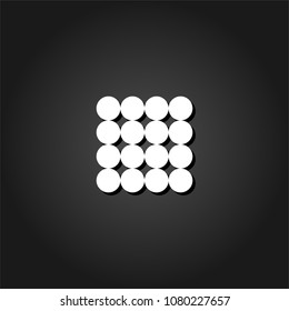 Magnetic balls icon flat. Simple White pictogram on black background with shadow. Vector illustration symbol