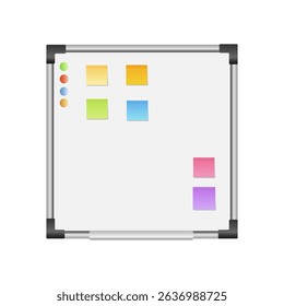 placa magnética clean white.for pinning notes.Scrum metodologia para planejamento de negócios. Ilustração vetorial